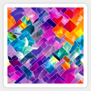 Colorful Abstract Marble Gems Patterns Sticker